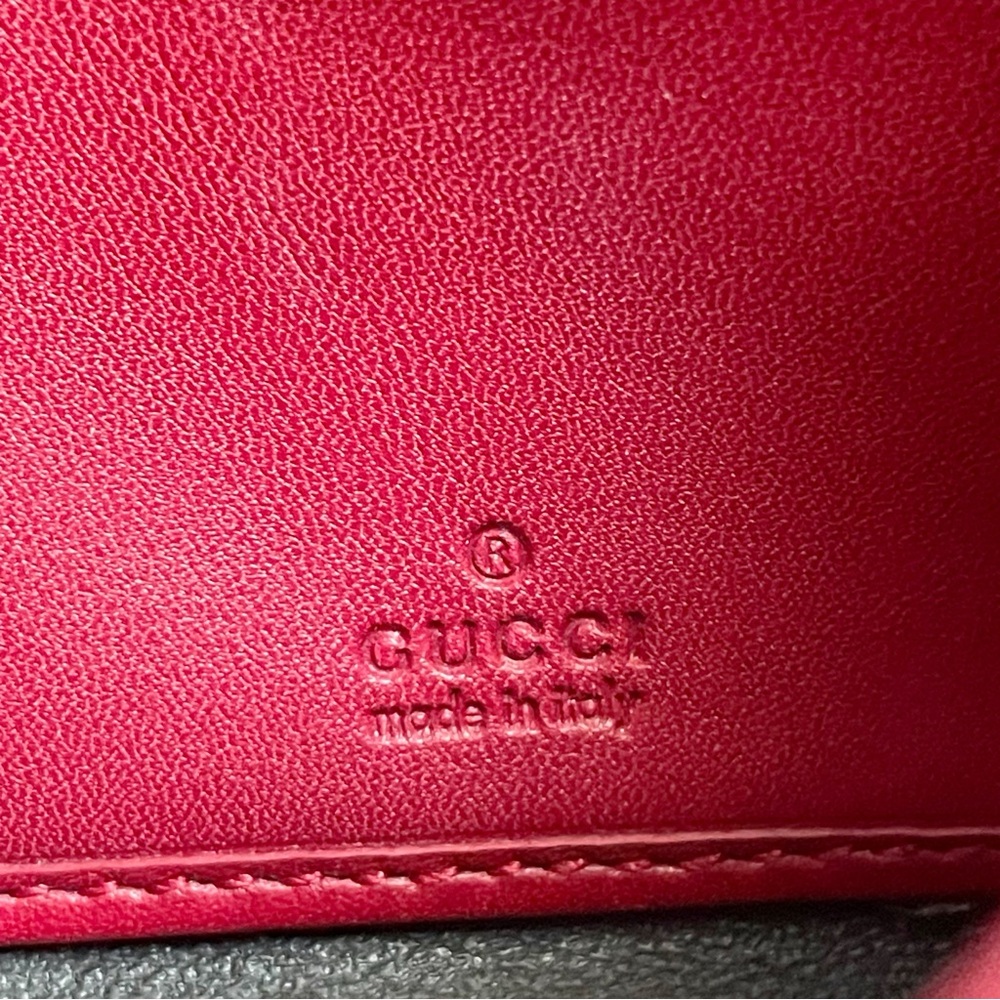 Gucci brown monogram canvas burgundy leather trim heart GG logo wallet - Picture 12 of 14